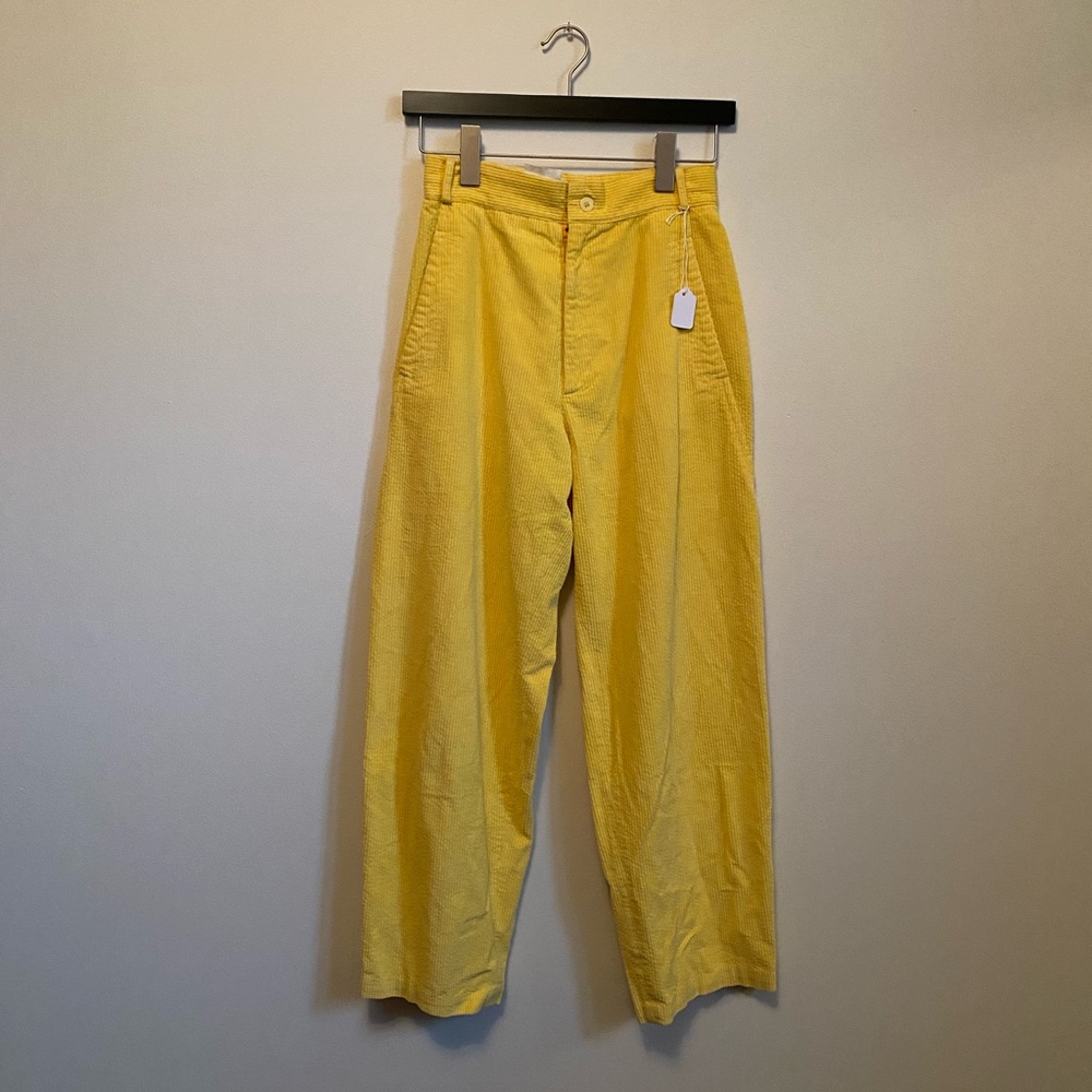 vintage yellow corduroy wide leg pants